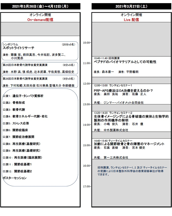 日程表